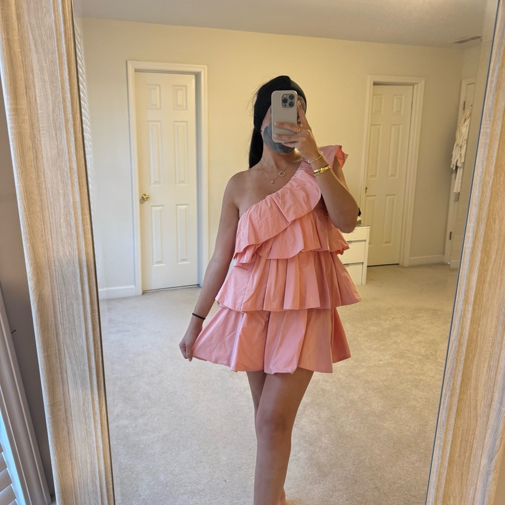 Zara PINK RUFFLE DRESS - Picture 14 of 15